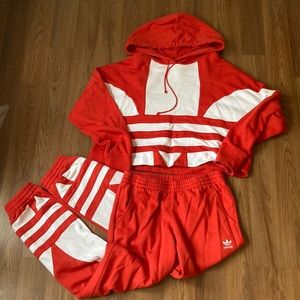 Red ADIDAS originals track suit. SM- MD